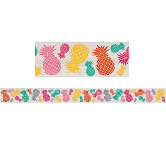 Teacher Created Resources TCR2157BN Tropical Punch Pineapples Straight Border Trim - Pack of 6