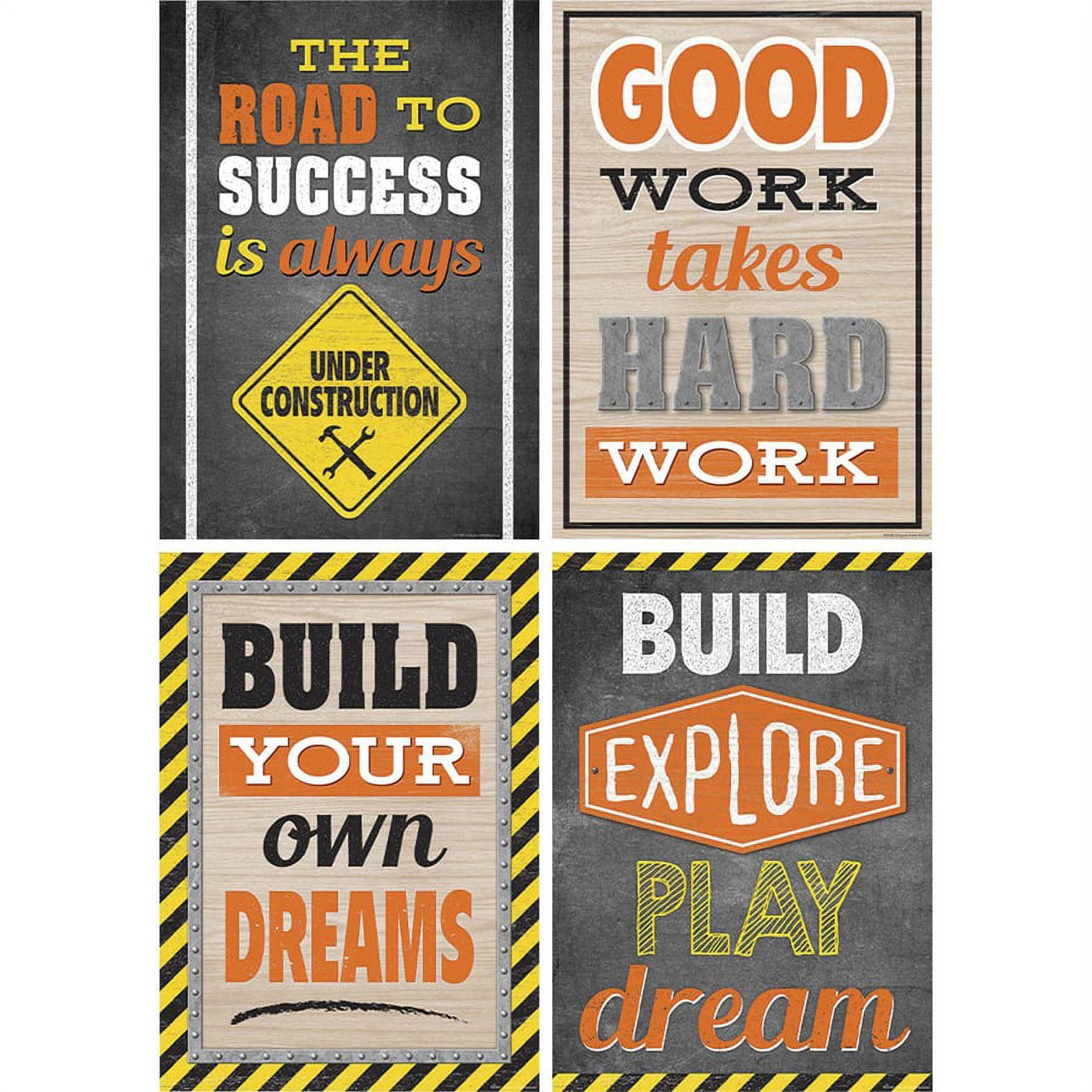 Teacher Created Resources, TCR32280, Under Construction Poster Set, 4 / Pack,  Multicolor 