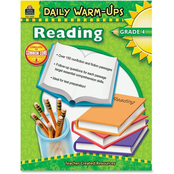 Teacher Created Resources, TCR3490, Warm-up Grade 4 Reading Rook, 1 Each