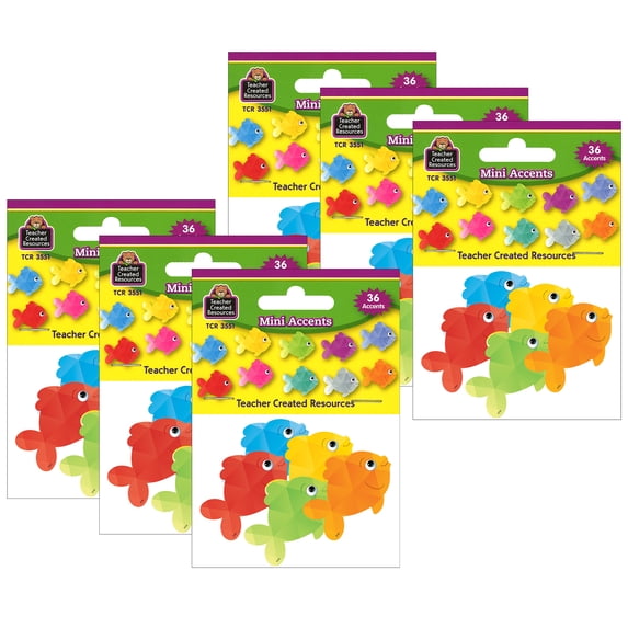 Teacher Created Resources TCR3551-6 Colorful Fish Mini Accents - Pack of 6
