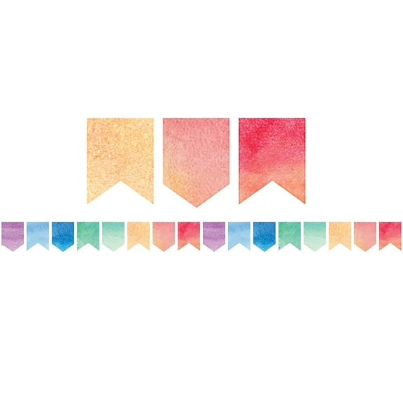 Watercolor Pennants Die-Cut Border Trim [TCR3572]