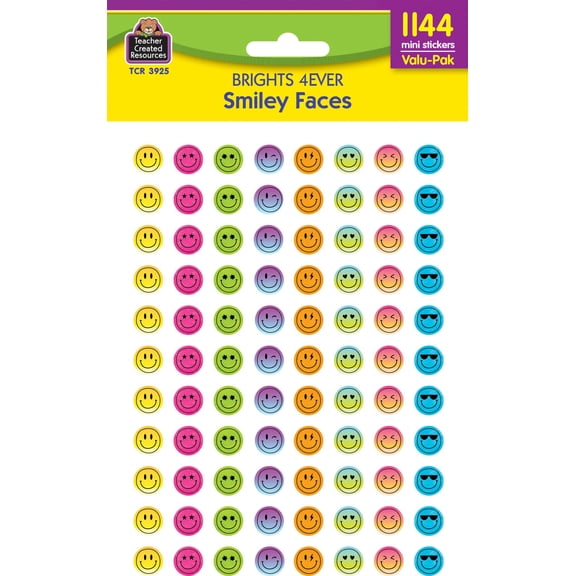 Brights 4Ever Smiley Faces Mini Stickers Valu-Pak [TCR3925]