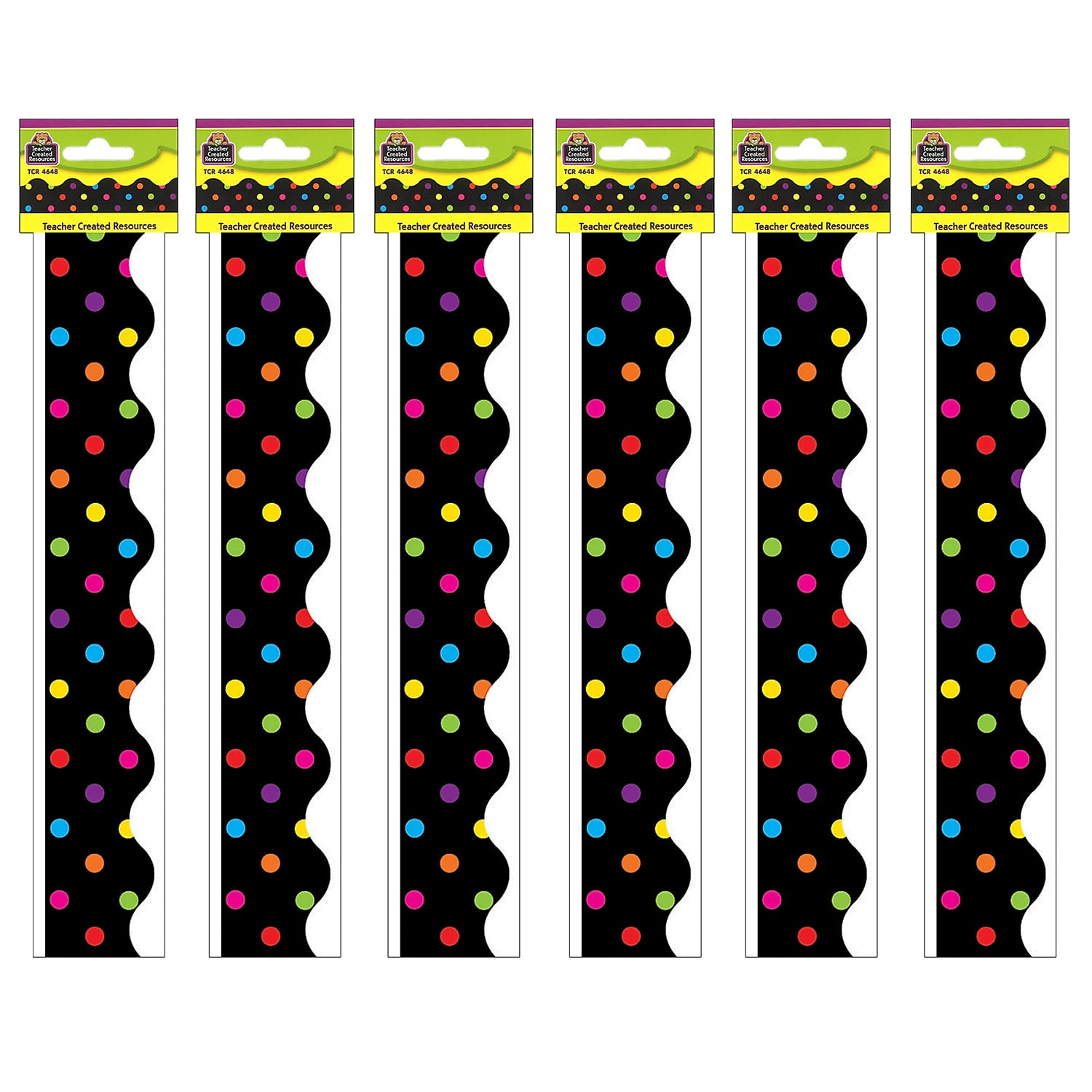 Teacher Created Resources TCR4648-6 Black & Multicolor Dots Scalloped ...