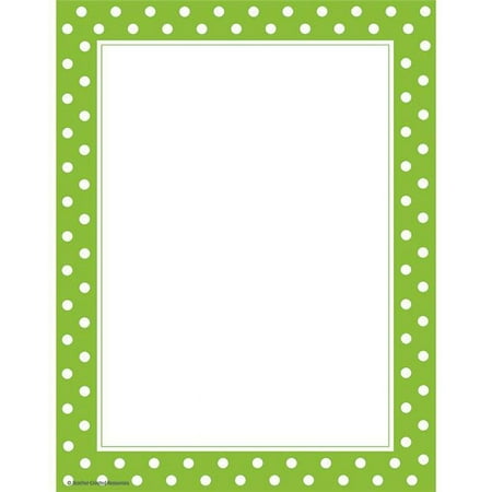 Teacher Created Resources TCR4765 Lime Polka Dots Computer Paper