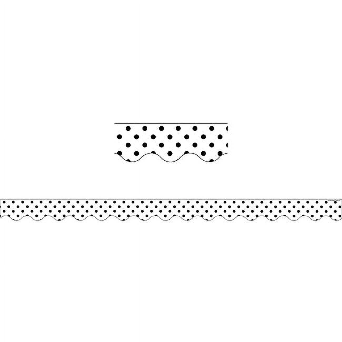 Teacher Created Resources TCR5593BN Black Polka Dots on White Scalloped ...