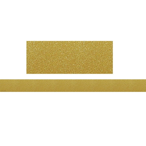 Teacher Created Resources TCR5627 Straight Border Trim 3" x 35' Gold Shimmer