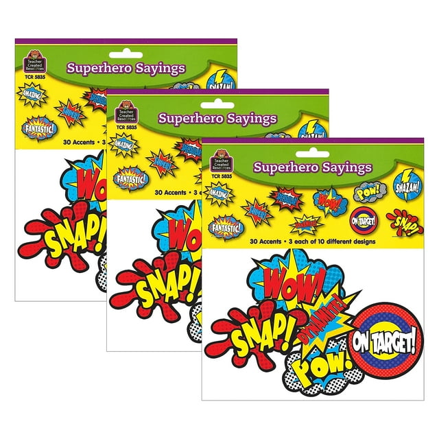 Teacher Created Resources TCR5835-3 Superhero Sayings Accents - Pack of ...