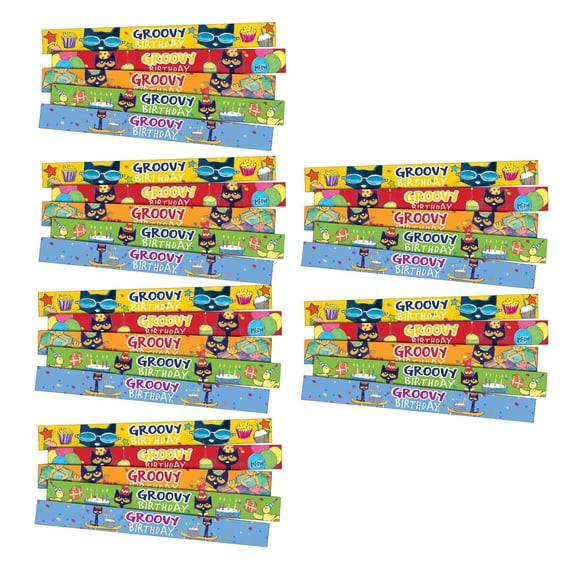 Edupress TCR62007-6 Pete The Cat Birthday Slap, Bracelts (6 PK)
