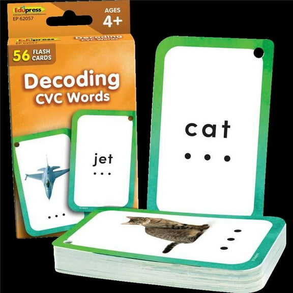 Teacher Created Resources TCR62057 Decoding CVC Words Flash Cards
