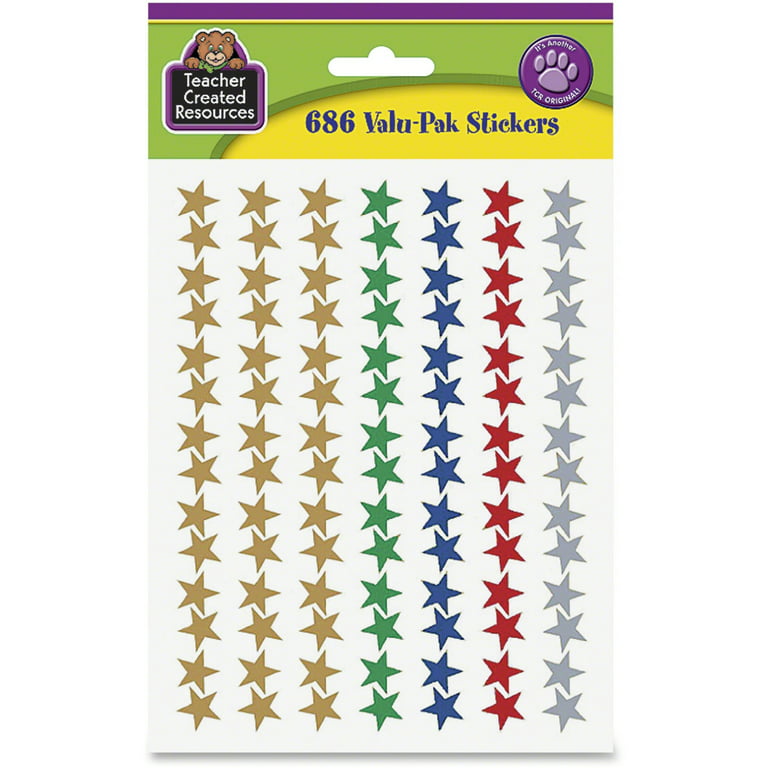 Teacher Created Resources Sticker Valu-Pak Foil Stars 686/Pack