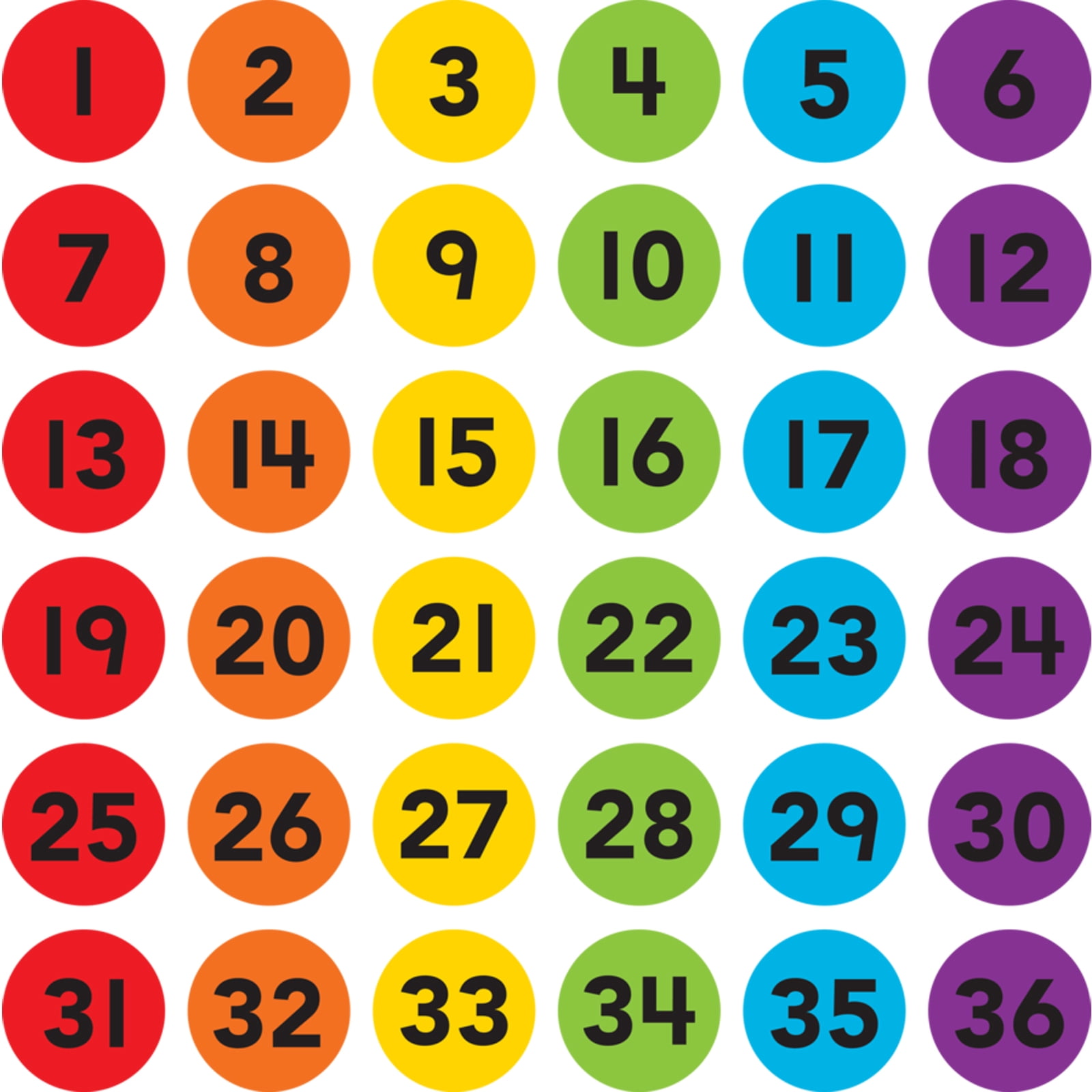 Teacher Created Resources Spot On Numbers 136 Carpet Markers, 4"