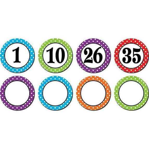 Teacher Created Resources TCR77211BN Polka Dots Numbers Magnetic Accents, Pack of 3