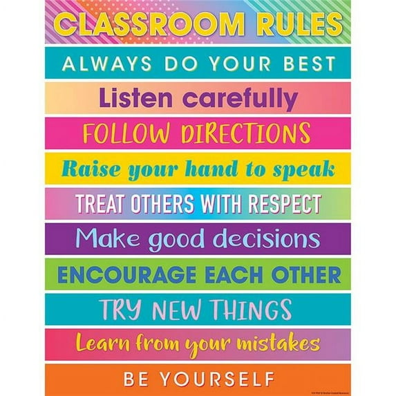 Teacher Created Resources TCR7937 17-22 in. Colorful Vibes Rules Charts