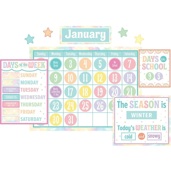 Teacher Created Resources Pastel Pop Calendar Bulletin Board Set 115 Pieces (TCR8411)