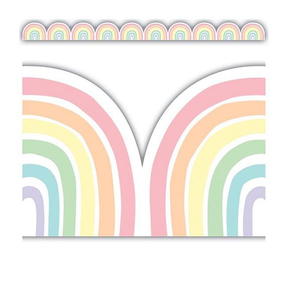 Teacher Created Resources TCR8431 35 ft. Pastel Pop Rainbows Die-Cut Trim Bulletin Board