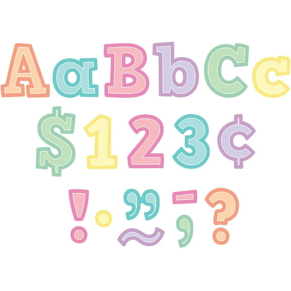 Teacher Created Resources Pastel Pop Bold Block 4" letters Combo Pack, Pack of 230