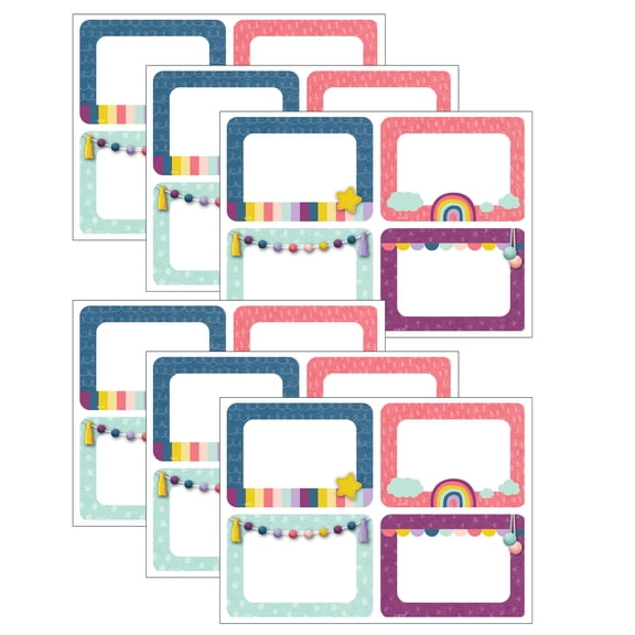 Teacher Created Resources Oh Happy Day Name Tags/Labels - Multi-Pack, 36 Per Pack, 6 Packs