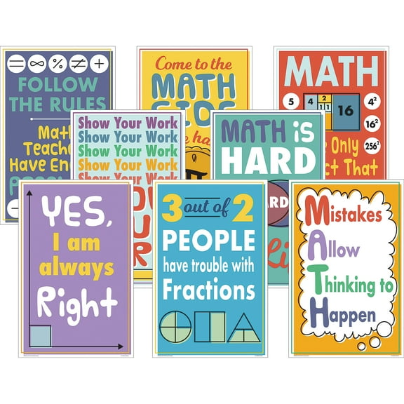 Teacher Created Resources Math Fun Charts, Set of 8