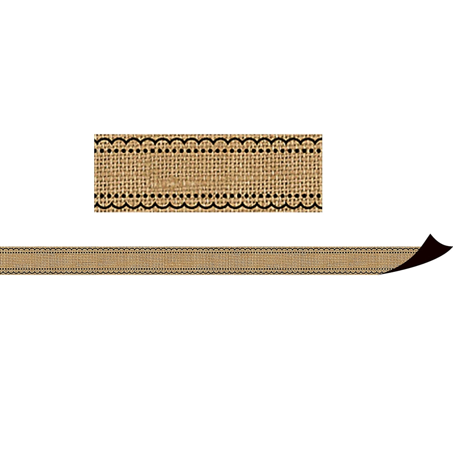 Brown Burlap Magnetic Border for Whiteboards and Metal Surfaces