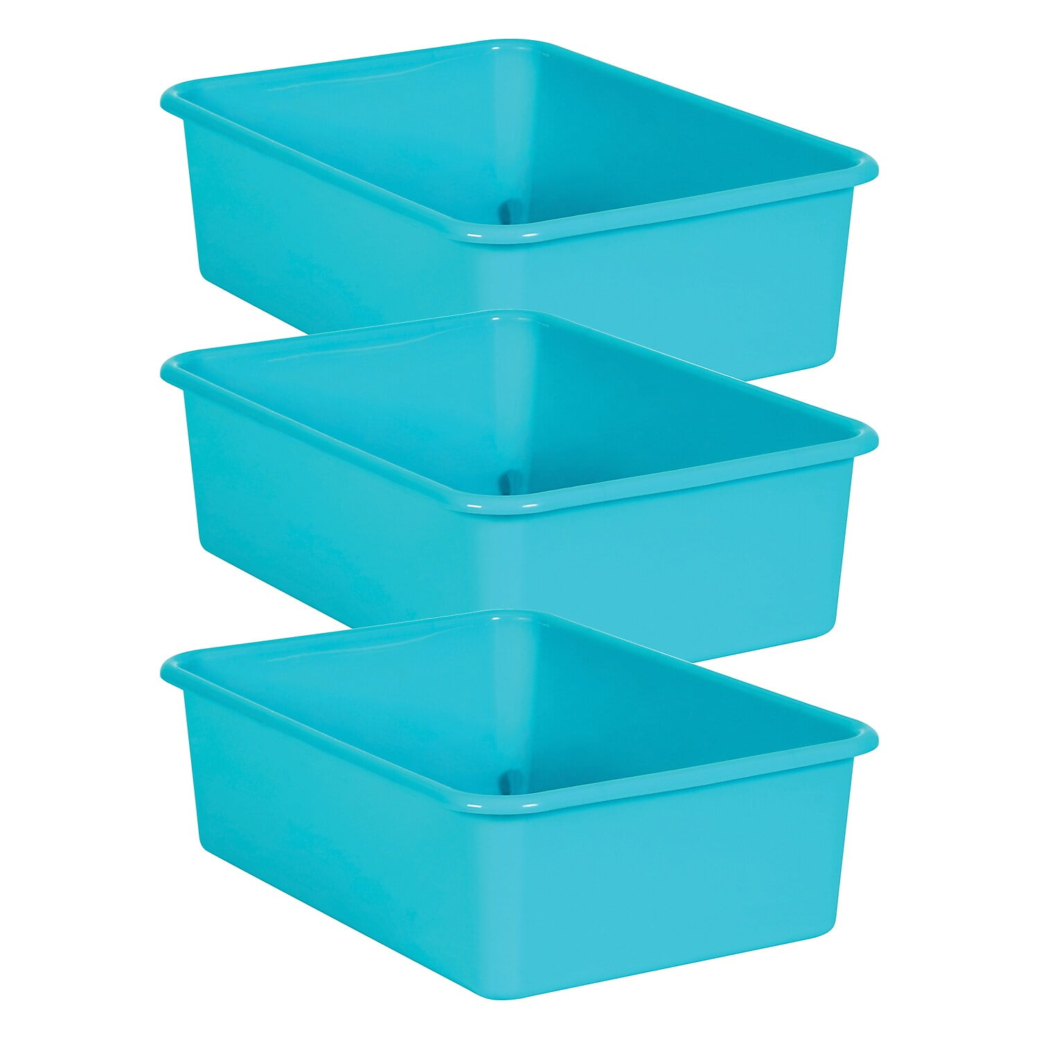 Teal plastic cheap storage bins
