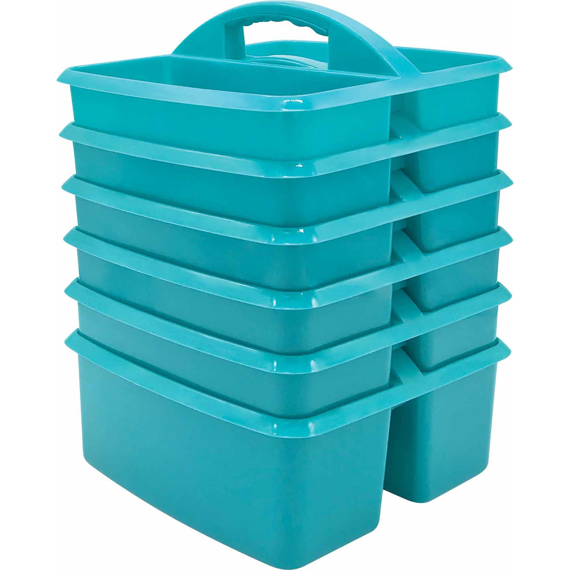 Teacher Created Resources Teal Plastic Storage Caddy, Pack of 6