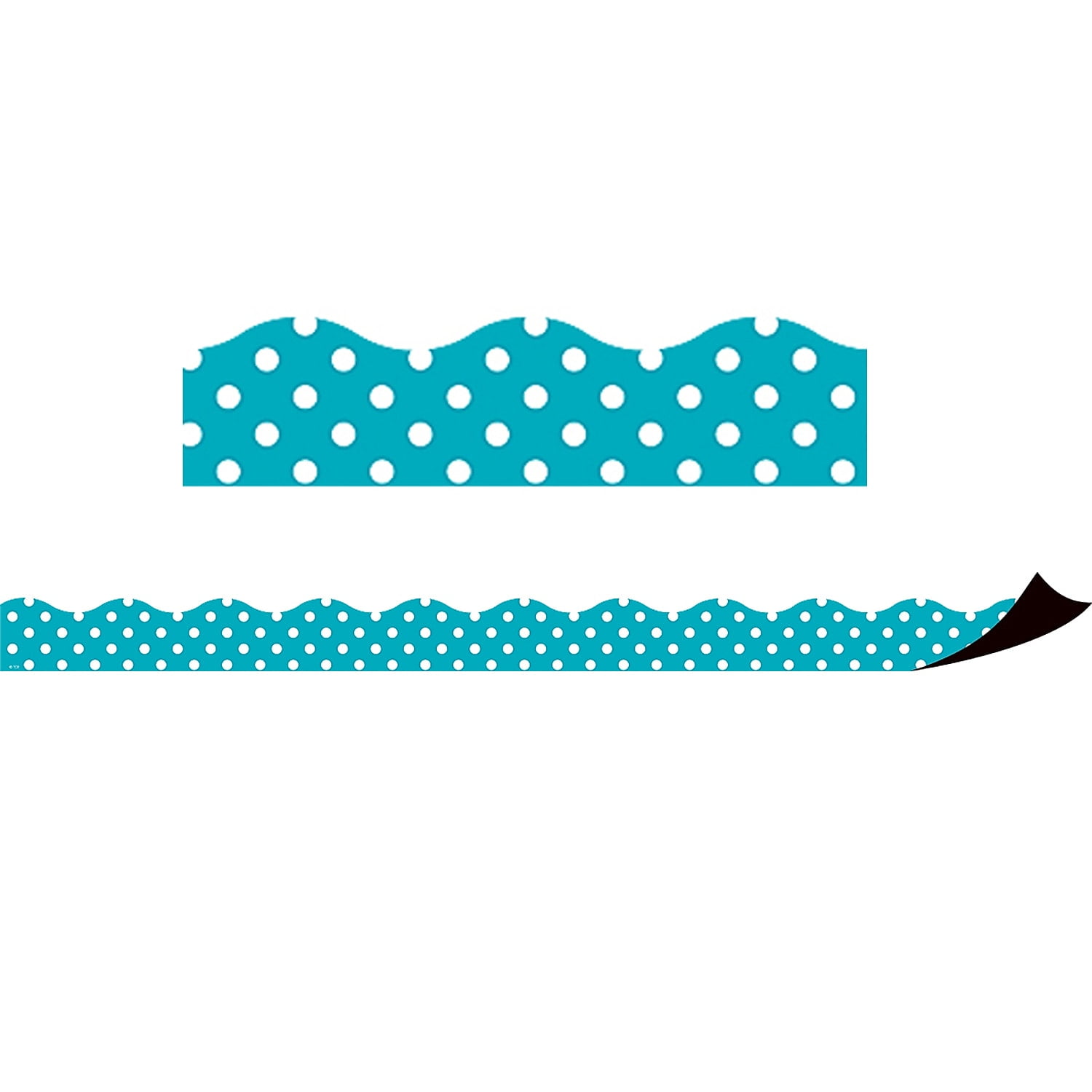 Teal Polka Dot Magnetic Border for Whiteboards and Metal Surfaces
