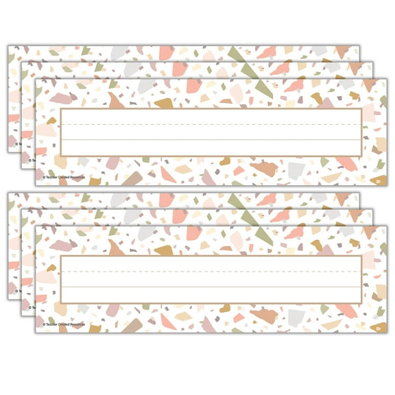 Teacher Created Resources Terrazzo Tones Flat Name Plates, 36 Per Pack, 6 Packs
