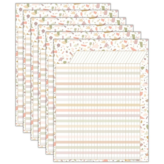 Teacher Created Resources Terrazzo Tones Incentive Chart, 17" x 22", Pack of 6