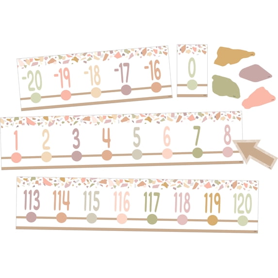 Teacher Created Resources Terrazzo Tones Number Line (-20 to +120) Bulletin Board Set, 24 Pieces