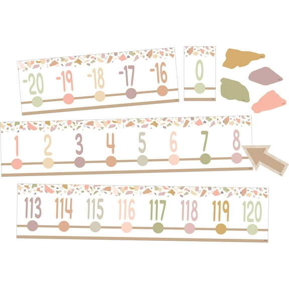 Teacher Created Resources Terrazzo Tones Number Line (-20 to +120) Bulletin Board Set, 24 Pieces