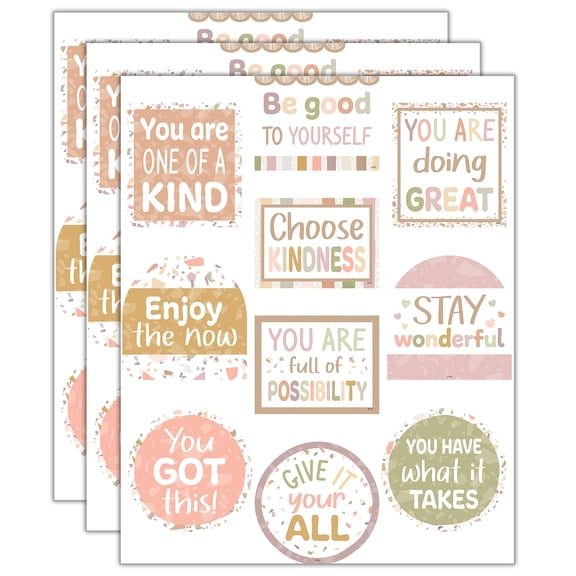 Teacher Created Resources Terrazzo Tones Positive Sayings Accents, 30 Per Pack, 3 Packs