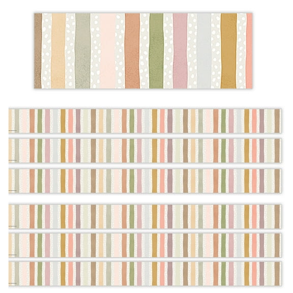 Teacher Created Resources Terrazzo Tones Stripes Straight Border Trim, 35 Feet Per Pack, 6 Packs