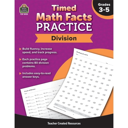 Teacher Created Resources® Timed Math Facts Practice: Division Workbook