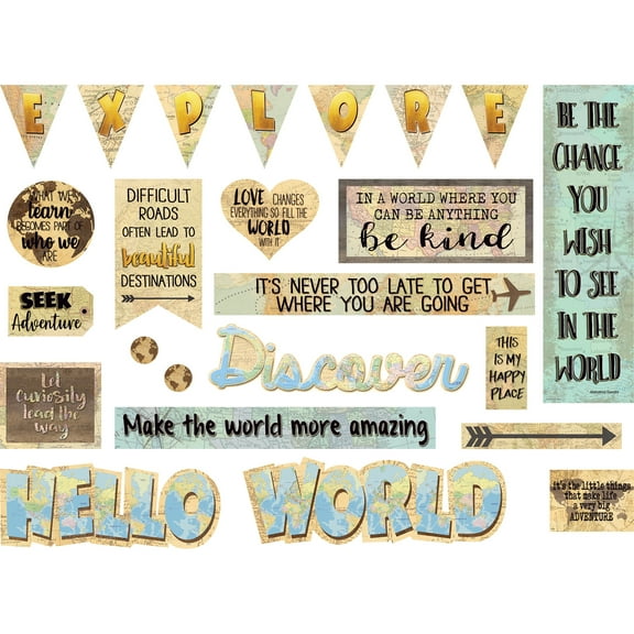 Teacher Created Resources Travel Map Bulletin Boards Accents, 24 Count