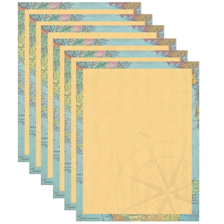 Teacher Created Resources Travel the Map Computer Paper, 8.5" x 11", 50 Sheets Per Pack, 6 Packs