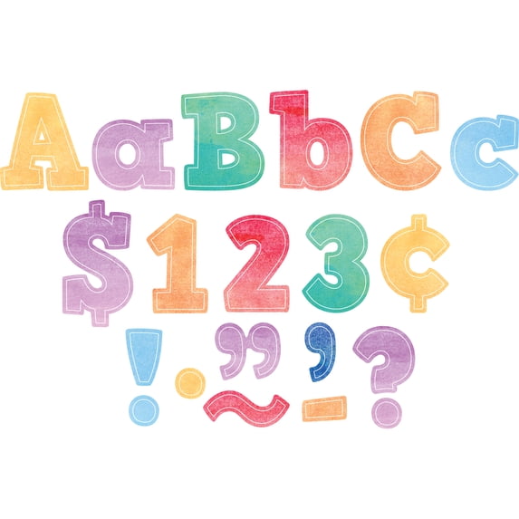 Teacher Created Resources Watercolor Bold Block 4-Inch Letters, 690 Pieces