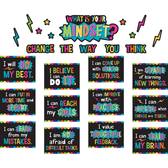 Teacher Created Resources What is Your Mindset Bulletin Board Decorations, Multicolor, 28 Count