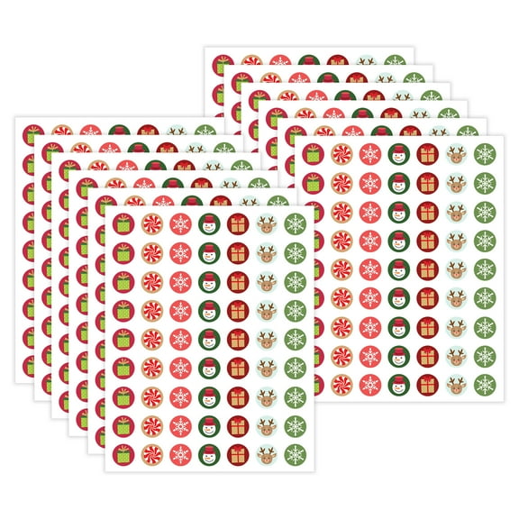 Teacher Created Resources Winter Holiday Mini Stickers, 378 Per Pack, 12 Packs