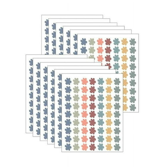 Teacher Created Resources Wonderfully Wild Flowers Mini Stickers, 378 Per Pack, 12 Packs