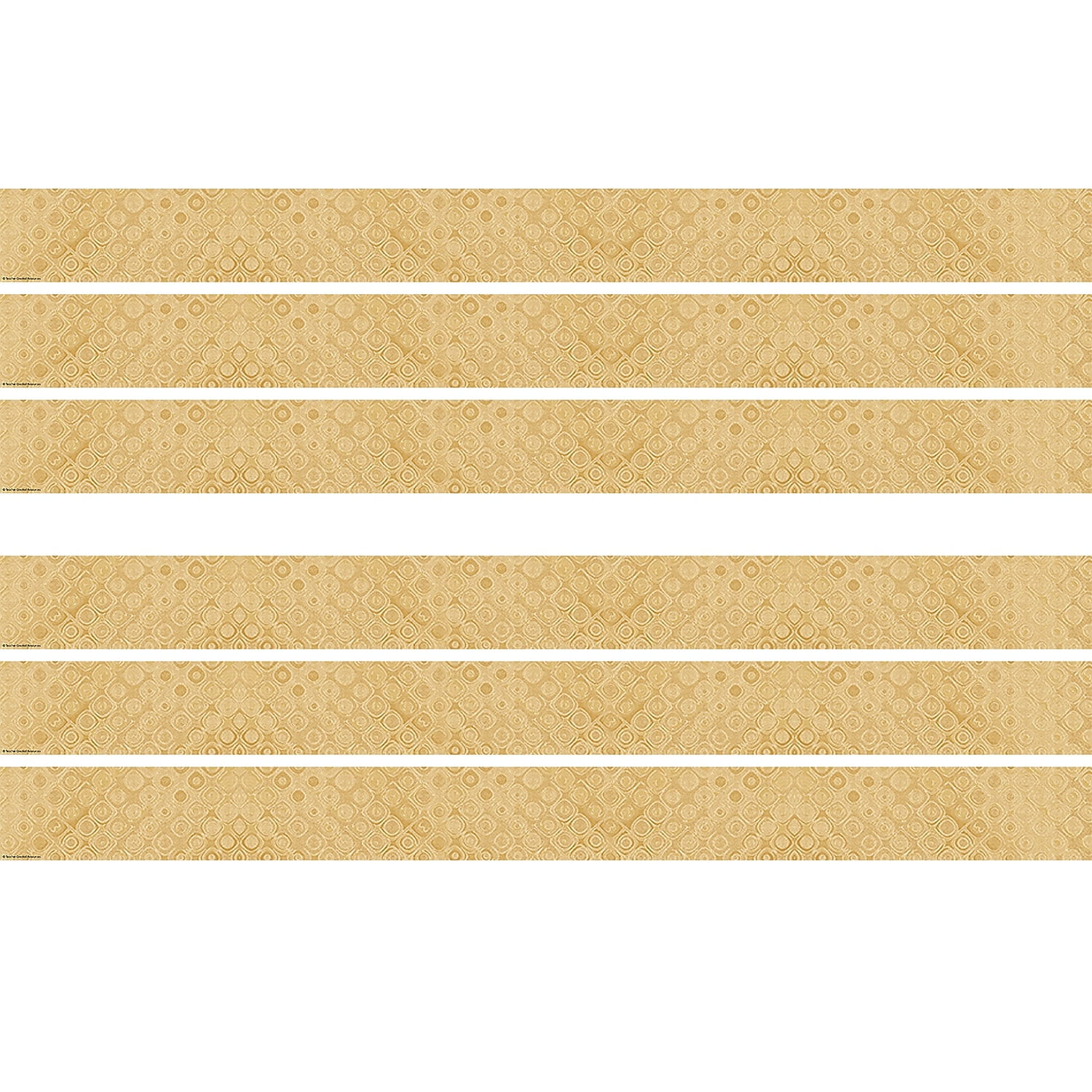 Teacher Created Resources Wonderfully Wild Golden Textile Straight Border Trim, 35 Feet Per Pack, 6 Packs