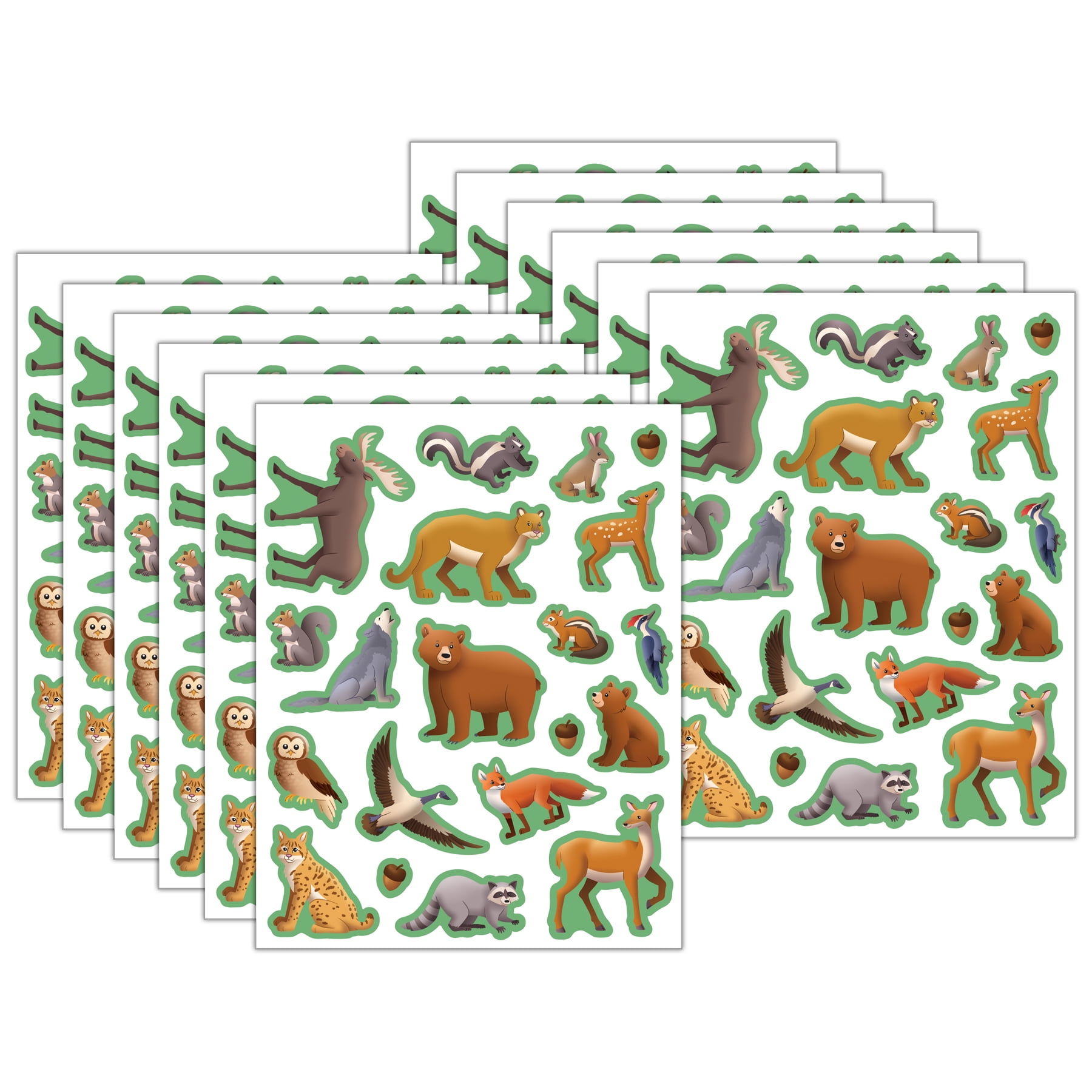 Teacher Created Resources Woodland Animals Stickers, 120 Per Pack, 12 Packs