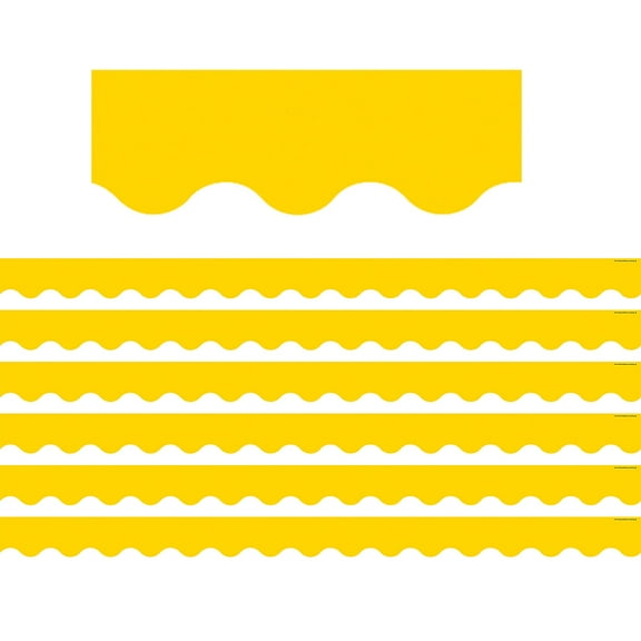Teacher Created Resources Yellow Gold Scalloped Border Trim, 35 Feet Per Pack, 6 Packs