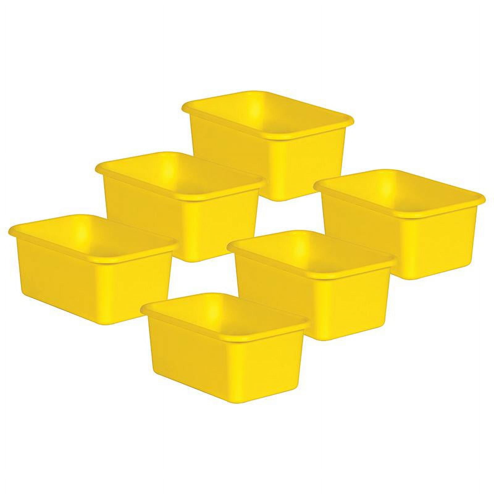 Yellow Small Plastic Stackable Storage Bins, Pack of 6