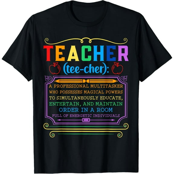 Teacher Definition - Funny Teaching School Teacher T-Shirt Tops Tee