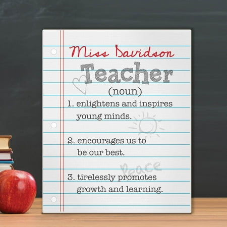 Teacher Definition Personalized 11 x 14 Canvas