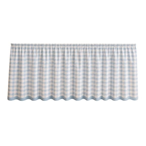 Teacher Desk Skirt Gingham Scalloped Classroom Decor | Ruffled Table Cover for Teacher Desk, Fits Kindergarten Office Decor, Back to School Classroom Supplies 180CM