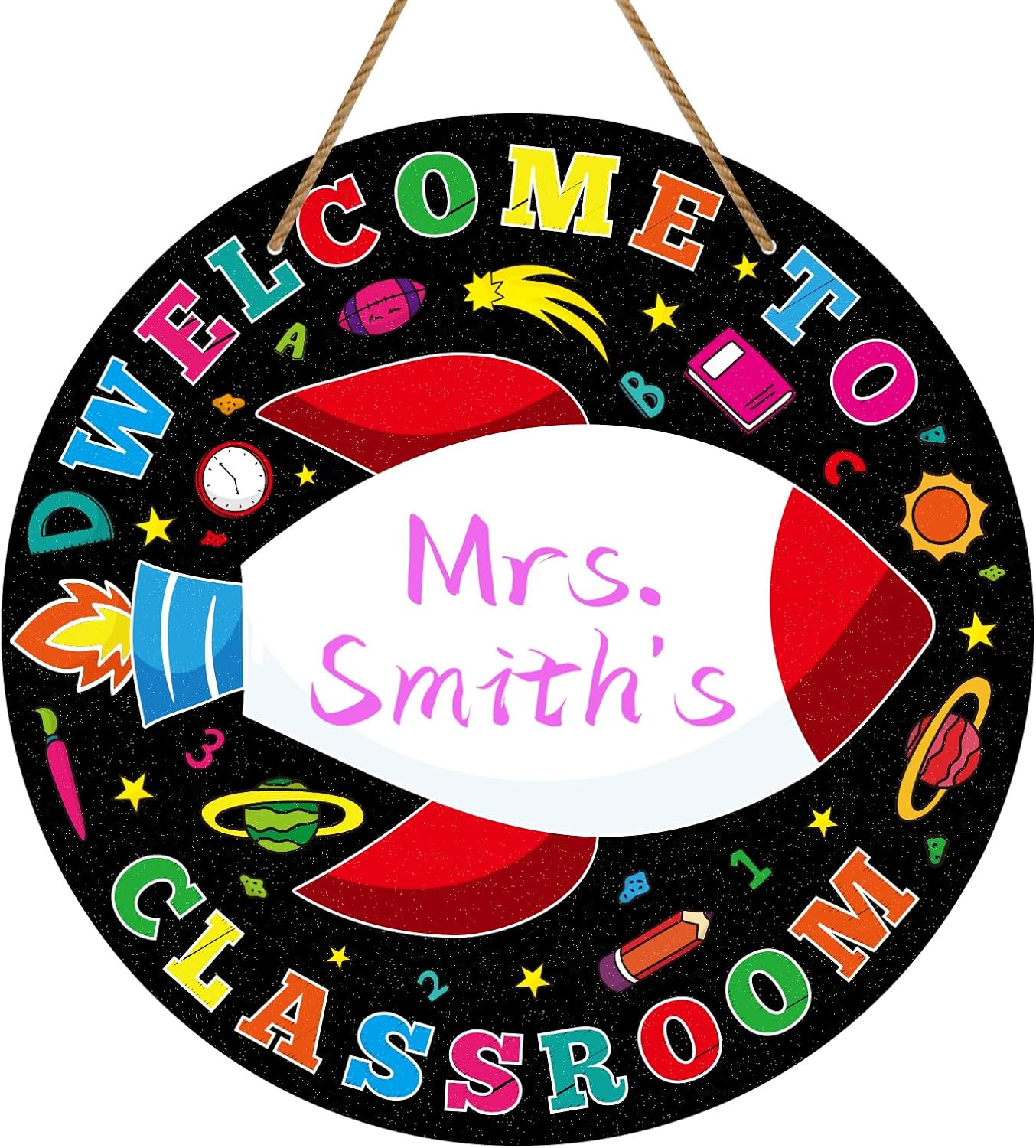 Teacher Door Sign for Classroom - 11.5" Personalized Welcome Sign for ...