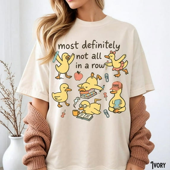 Teacher Ducks In A Row Shirt Classroom Chaos Graphic Back To School Comfort Colors Unisex Cotton T-Shirt, Size S-3XL