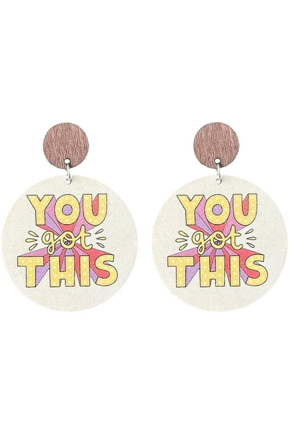 Teacher Earrings Wooden Drop Dangle or Last Day of School Teacher's Day for Students Teachers Appreciation Gifts[n5758]
