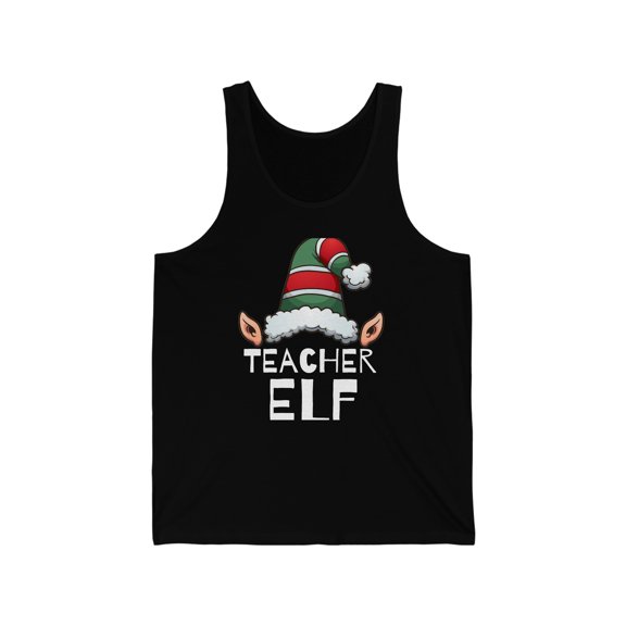 Teacher Elf Christmas Unisex Tank Top, XS-2XL Holidays Xmas Elves